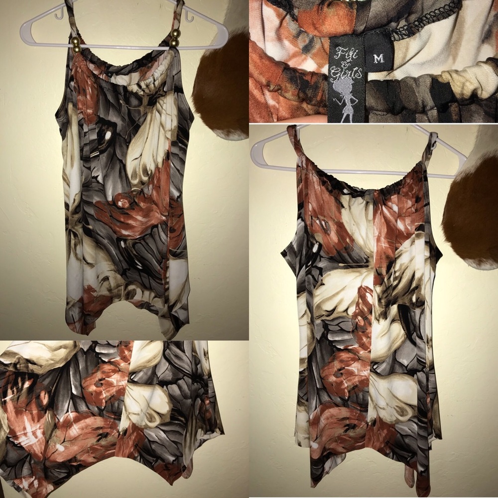 Asymmetrical Floral Tank